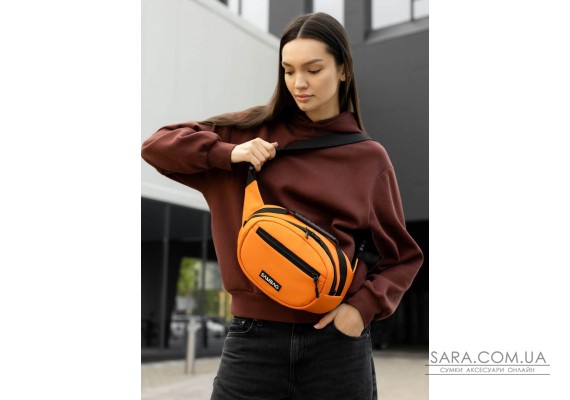 Сумка через плечо женская бананка Sambag Flex оранжевая