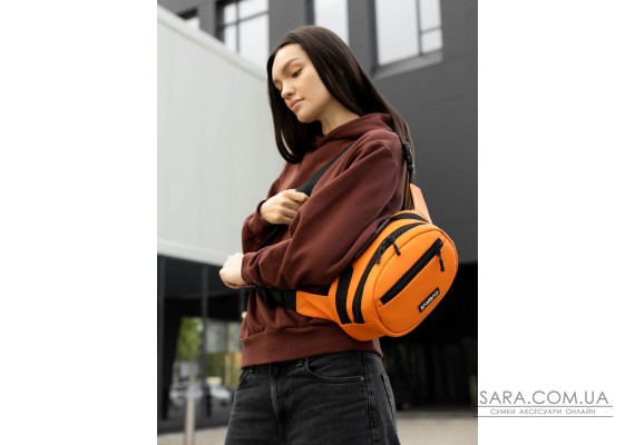 Сумка через плечо женская бананка Sambag Flex оранжевая
