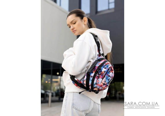 Сумка через плечо женская бананка Sambag Flex Pro принт "Flowers""