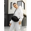 Женская сумка через плечо бананка Sambag Flex черная тканевая