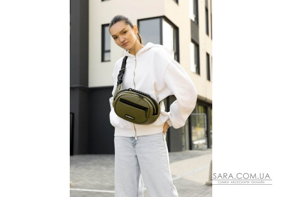 Сумка через плечо женская бананка Sambag Flex хаки
