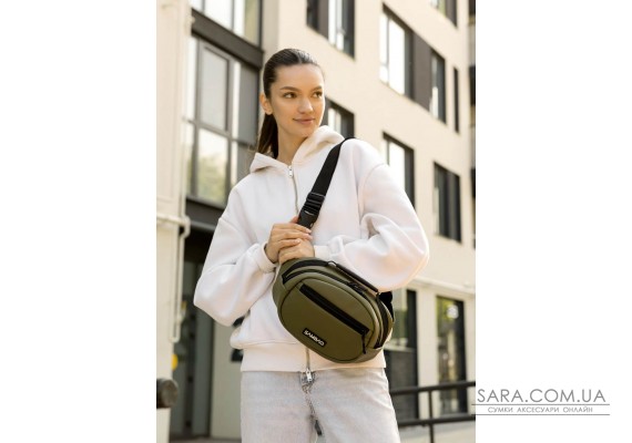 Сумка через плечо женская бананка Sambag Flex хаки