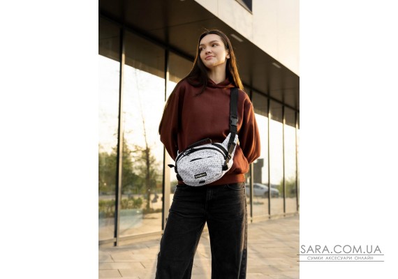 Сумка через плечо женская бананка Sambag Flex Pro принт "Square"