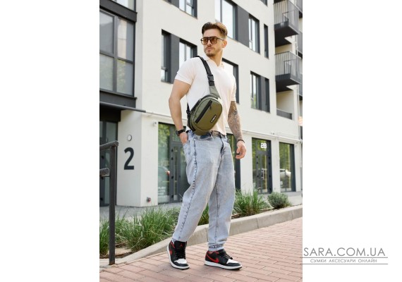 Сумка через плече бананка Sambag Flex хакі