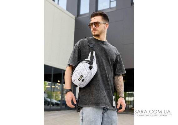Сумка через плече бананка Sambag Flex Pro принт "Square"