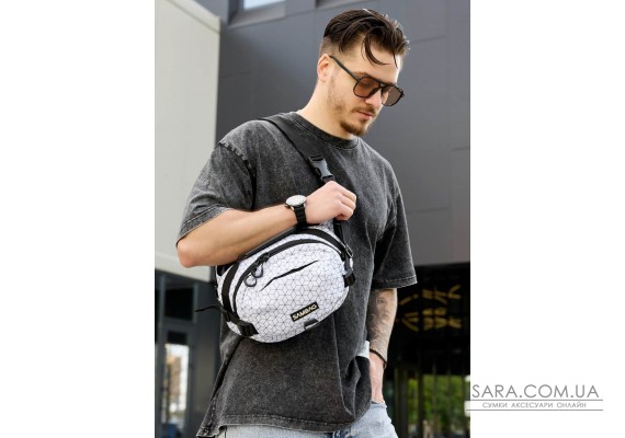 Сумка через плече бананка Sambag Flex Pro принт "Square"
