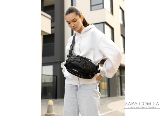 Женская сумка через плечо бананка Sambag Flex Pro черная