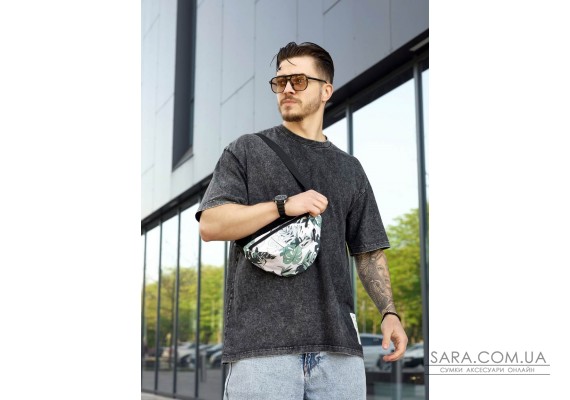 Сумка на пояс бананка Sambag Urban SKHm принт "Leaves"