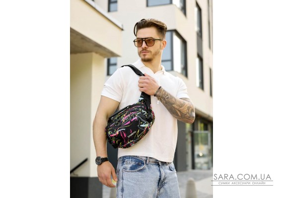 Сумка через плече бананка Sambag Flex Pro принт "ABSTRACT"