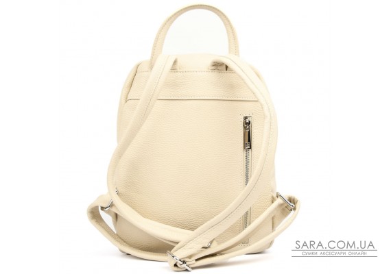 Шкіряний жіночий рюкзак бежевий Virginia Conti Italy - VC3964fbeige