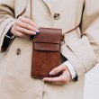 Мини сумка чехол для телефона, панч Grande Pelle 70352323 терракот