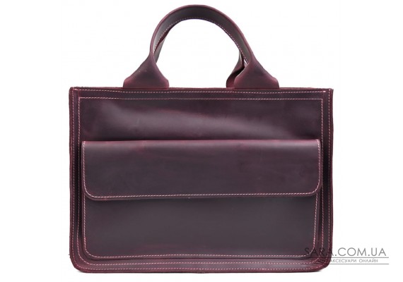 Сумка портфель кожаная для документом ноутбука LIMARY lim-380RW бордо