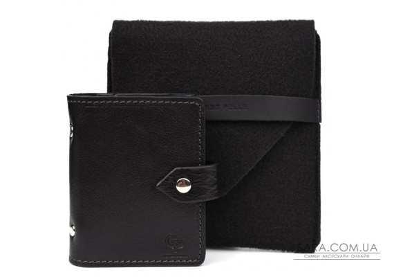 Кардхолдер CardCase чорна шкіра Grande Pelle 311410