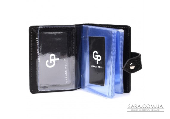 Кардхолдер CardCase чорна шкіра Grande Pelle 311410