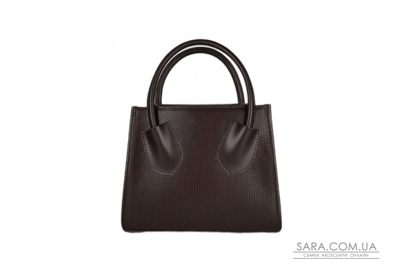 Сумка женская "Пинаколада" натуральная кожа, коричневая (шоколад)  с  тиснением рептилия Сумка женская "Пинаколада" натуральная кожа, коричневая (шоколад)  с  тиснением рептилия