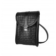 Сумка жіноча "Лайк" натуральна шкіра, чорна тиснення  венето , з замком клавіша