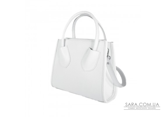 Сумка женская "Пинаколада" натуральная кожа, белая тиснение рептилия Сумка женская "Пинаколада" натуральная кожа, белая тиснение рептилия