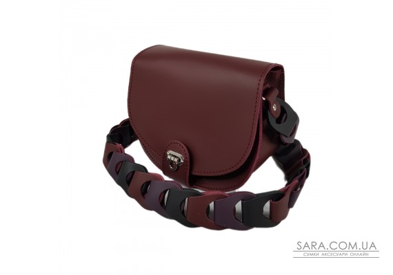 Сумка жіноча "Кенді" ремінь-плетіння натуральна шкіра, бургунді