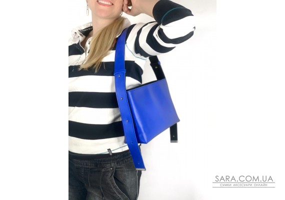 Сумка жіноча "Демі" натуральна шкіра, синя матова