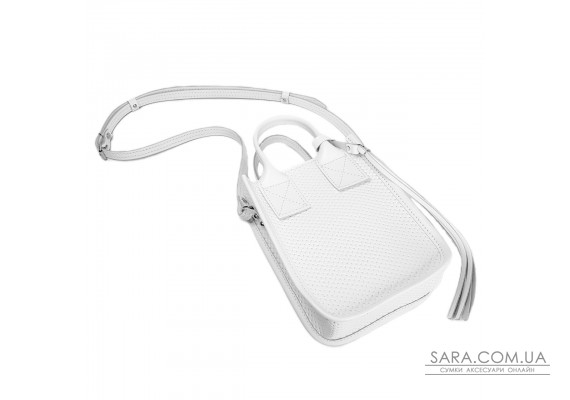 Сумка жіноча "Амелі"" натуральна шкіра, біла з тисненням плетінка