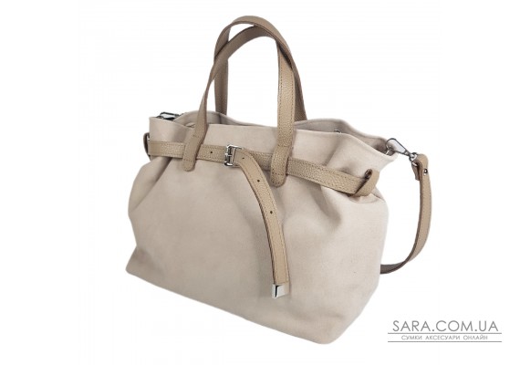 Сумка женская "Хлоя-плюс" натуральная кожа, бежевая (слоновая кость) флотарь/замш Сумка женская "Хлоя-плюс" натуральная кожа, бежевая (слоновая кость) флотарь/замш