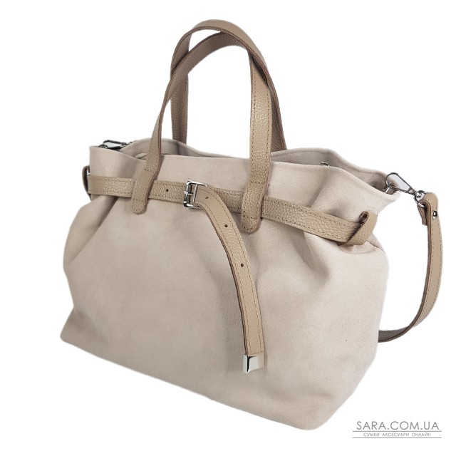 Сумка женская "Хлоя-плюс" натуральная кожа, бежевая (слоновая кость) флотарь/замш Сумка женская "Хлоя-плюс" натуральная кожа, бежевая (слоновая кость) флотарь/замш