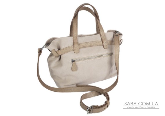 Сумка женская "Хлоя-плюс" натуральная кожа, бежевая (слоновая кость) флотарь/замш Сумка женская "Хлоя-плюс" натуральная кожа, бежевая (слоновая кость) флотарь/замш