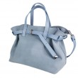 Сумка женская "Хлоя-плюс" натуральная кожа, серо-голубая флотарь/замш