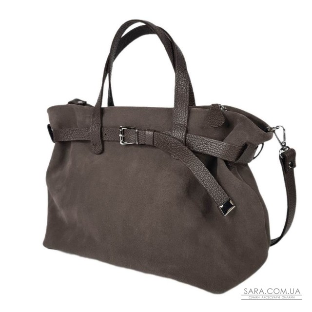 Сумка женская "Хлоя-плюс" натуральная кожа, коричневая (капучино) флотарь/замш Сумка женская "Хлоя-плюс" натуральная кожа, коричневая (капучино) флотарь/замш