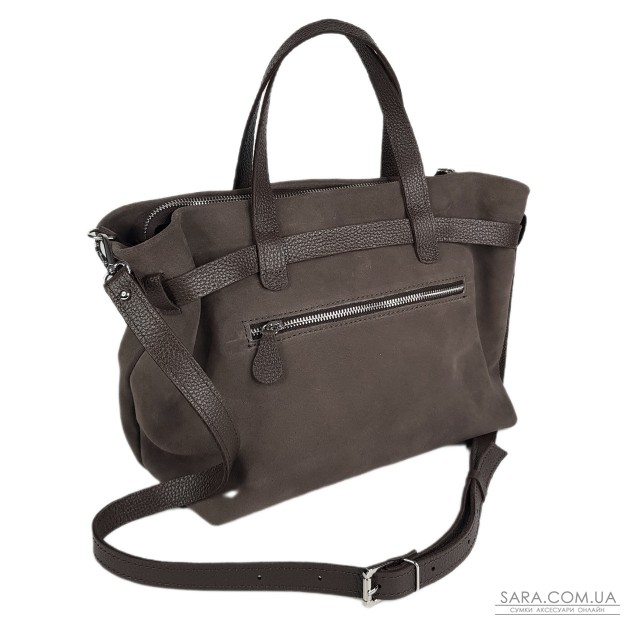 Сумка женская "Хлоя-плюс" натуральная кожа, коричневая (капучино) флотарь/замш Сумка женская "Хлоя-плюс" натуральная кожа, коричневая (капучино) флотарь/замш