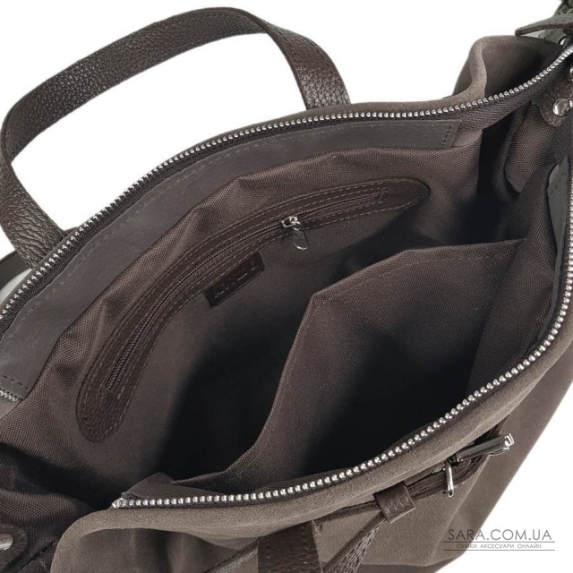 Сумка женская "Хлоя-плюс" натуральная кожа, коричневая (капучино) флотарь/замш Сумка женская "Хлоя-плюс" натуральная кожа, коричневая (капучино) флотарь/замш