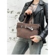 Сумка женская "Лолита" натуральная кожа и замш, коричневая  (капучино)