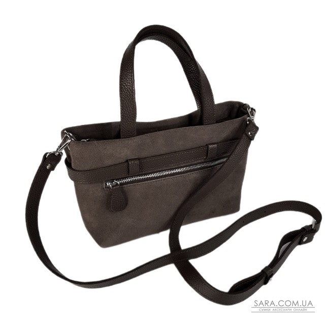 Сумка жіноча "Лоліта" натуральна шкіра та замша, коричнева (капучино) Сумка жіноча "Лоліта" натуральна шкіра та замша, коричнева (капучино)