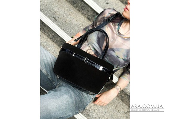 Сумка жіноча "Лоліта" натуральна шкіра та замша, чорна