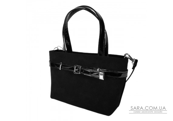 Сумка жіноча "Лоліта" натуральна шкіра та замша, чорна