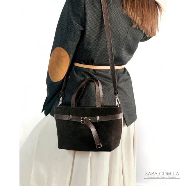 Сумка жіноча "Лоліта" натуральна шкіра та замша, коричнева (шоколад) Сумка жіноча "Лоліта" натуральна шкіра та замша, коричнева (шоколад)