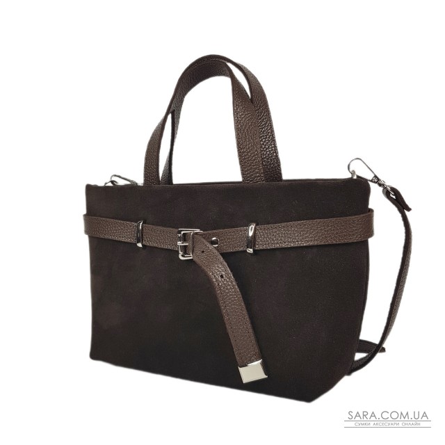 Сумка жіноча "Лоліта" натуральна шкіра та замша, коричнева (шоколад) Сумка жіноча "Лоліта" натуральна шкіра та замша, коричнева (шоколад)