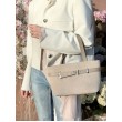 Сумка женская "Лолита" натуральная кожа и замш, бежевая (слоновая кость)