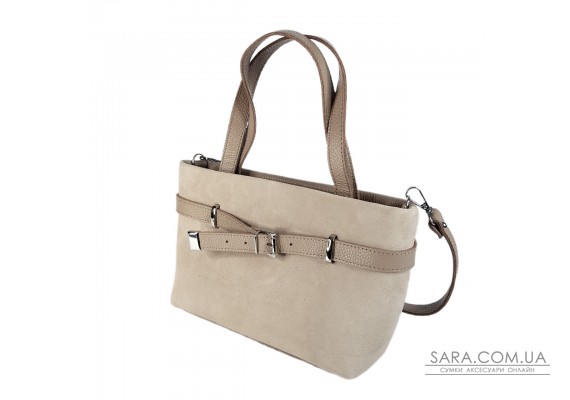 Сумка жіноча "Лоліта" натуральна шкіра та замша, бежева (слонова кістка)