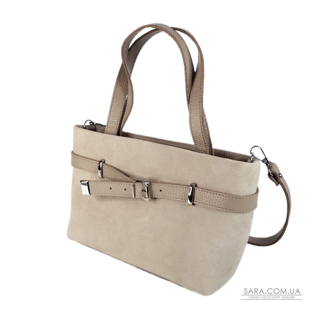 Сумка жіноча "Лоліта" натуральна шкіра та замша, бежева (слонова кістка) Сумка жіноча "Лоліта" натуральна шкіра та замша, бежева (слонова кістка)