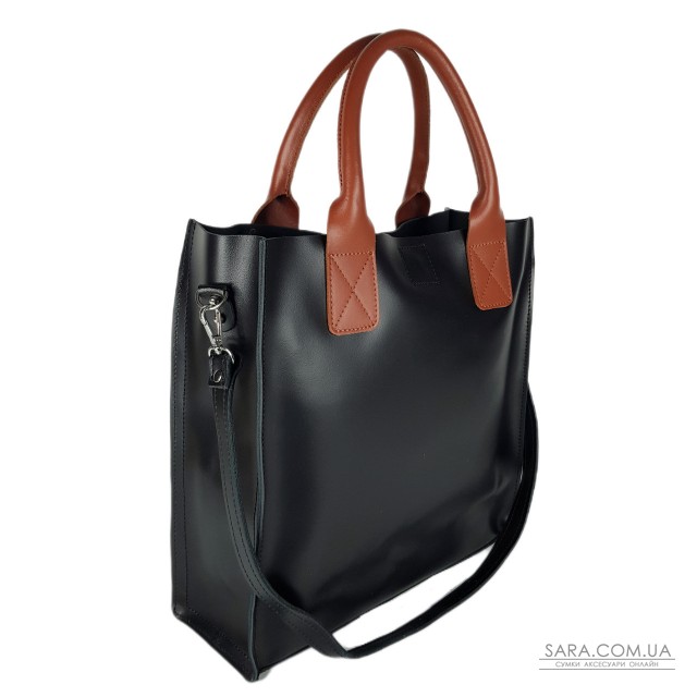 Сумка женская "ГАРДА" натуральная кожа, черная матовая комбинированная Сумка женская "ГАРДА" натуральная кожа, черная матовая комбинированная