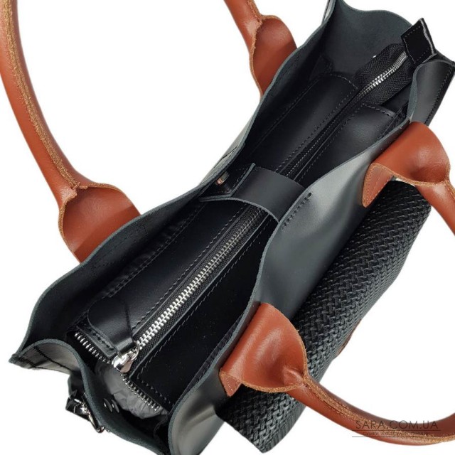 Сумка женская "ГАРДА" натуральная кожа, черная матовая комбинированная Сумка женская "ГАРДА" натуральная кожа, черная матовая комбинированная