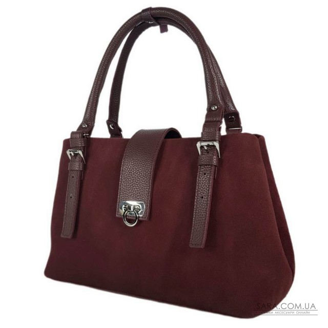 Сумка женская "Луиза" натуральная кожа, бордовая (бургунди), замш Сумка женская "Луиза" натуральная кожа, бордовая (бургунди), замш