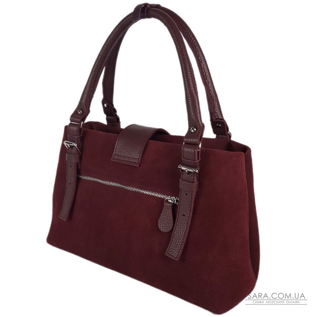 Сумка женская "Луиза" натуральная кожа, бордовая (бургунди), замш Сумка женская "Луиза" натуральная кожа, бордовая (бургунди), замш