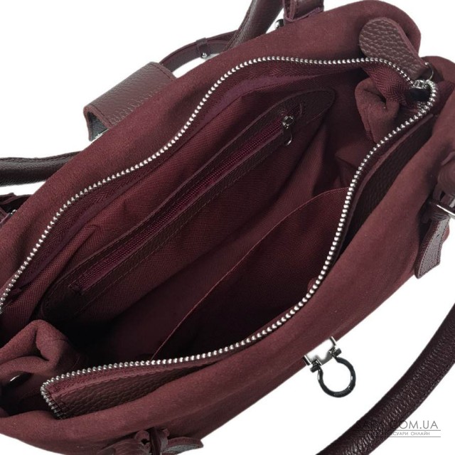 Сумка женская "Луиза" натуральная кожа, бордовая (бургунди), замш Сумка женская "Луиза" натуральная кожа, бордовая (бургунди), замш