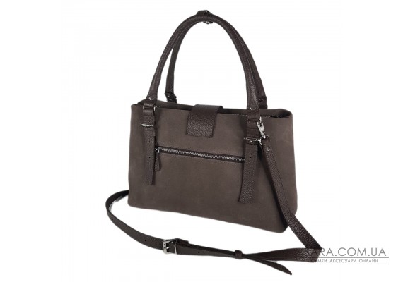 Сумка женская "Луиза" натуральная кожа, коричневая (капучино), замш