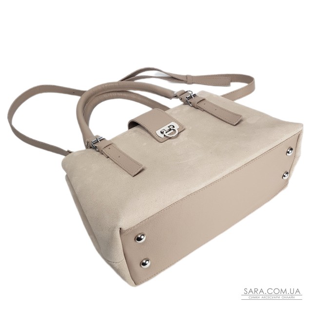 Сумка женская "Луиза" натуральная кожа, бежевая (слоновая кость), замш Сумка женская "Луиза" натуральная кожа, бежевая (слоновая кость), замш