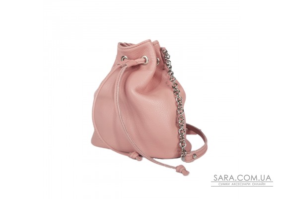 Сумка жіноча "Бель" натуральна шкіра, рожева флотар