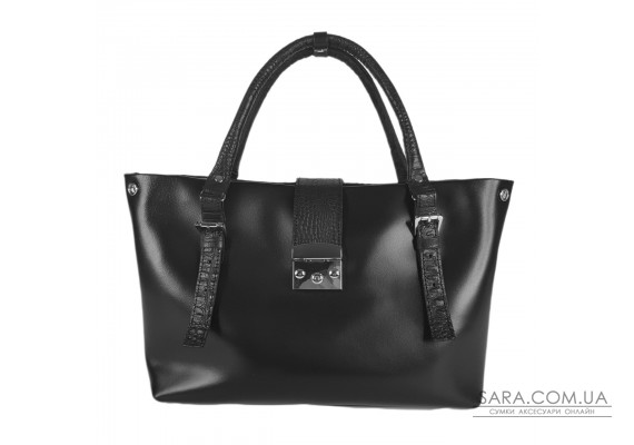 Сумка женская "Луиза" натуральная кожа,  чорна матова Сумка женская "Луиза" натуральная кожа,  чорна матова