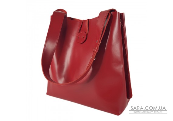 Сумка-шопер "Барбара" натуральна шкіра, червона матова